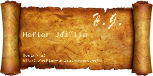 Hefler Júlia névjegykártya