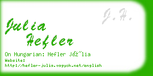 julia hefler business card